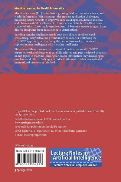 Produktbild: Machine Learning for Health Informatics
