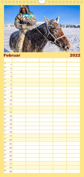 Produktbild: Familienplaner Reise durch Asien - Mongolei (Wandkalender 2022 , 21 cm x 45 cm, hoch)