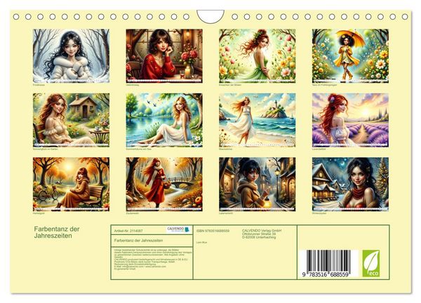 Produktbild: Farbentanz der Jahreszeiten (Wandkalender 2026 DIN A4 quer), CALVENDO Monatskalender