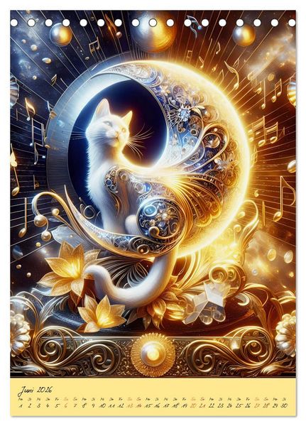 Produktbild: Katzen Mondlichtkonzert (Tischkalender 2026 DIN A5 hoch), CALVENDO Monatskalender