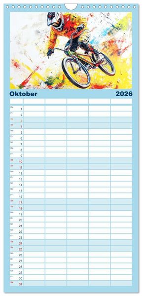 Produktbild: Familienplaner 2026 - Kunst des Sports mit 5 Spalten (Wandkalender, 21 x 45 cm) CALVENDO