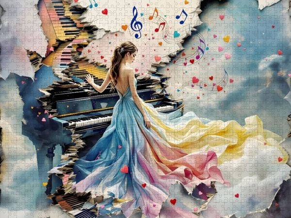 Produktbild: CALVENDO Puzzle Notenspiel | 1000 Teile Lege-Gr&ouml;&szlig;e 64x48cm Foto-Puzzle f&uuml;r gl&uuml;ckliche Stunden