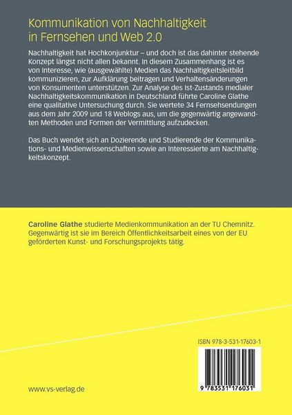Produktbild: Kommunikation von Nachhaltigkeit in Fernsehen und Web 2.0