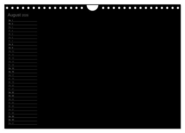 Produktbild: Bastel-Geburtstagskalender schwarz / Geburtstagskalender (Wandkalender 2026 DIN A4 quer), CALVENDO Monatskalender