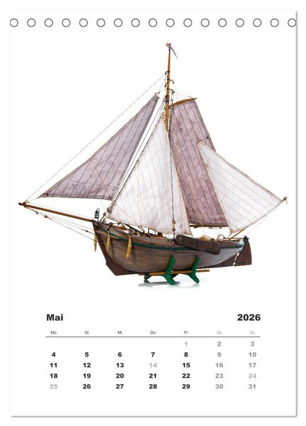 Produktbild: Historische Segelschiffe - Modellbau (Tischkalender 2026 DIN A5 hoch), CALVENDO Monatskalender