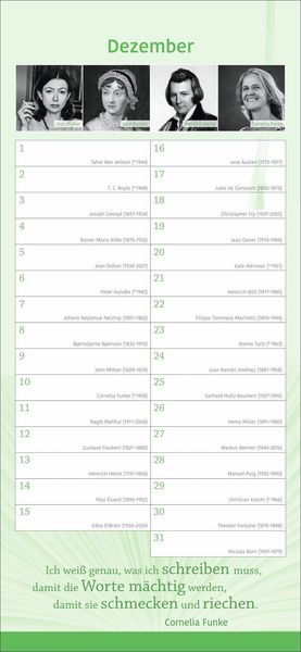Produktbild: Der literarische Geburtstagskalender - Mit Geburtstagskindern und Zitaten