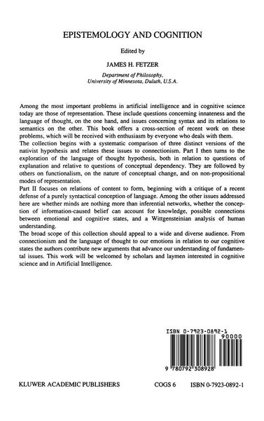 Produktbild: Epistemology and Cognition