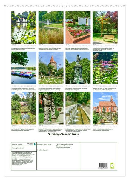 Produktbild: N&uuml;rnberg Ab in die Natur (Wandkalender 2026 DIN A2 hoch), CALVENDO Monatskalender