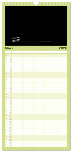Produktbild: Familienplaner 2026 - Minimalistisch mit 5 Spalten (Wandkalender, 21 x 45 cm) CALVENDO