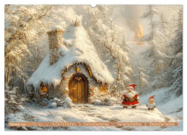 Produktbild: Vertr&auml;umte Begegnungen - Kinderkalender (hochwertiger Premium Wandkalender 2026 DIN A2 quer), Kunstdruck in Hochglanz