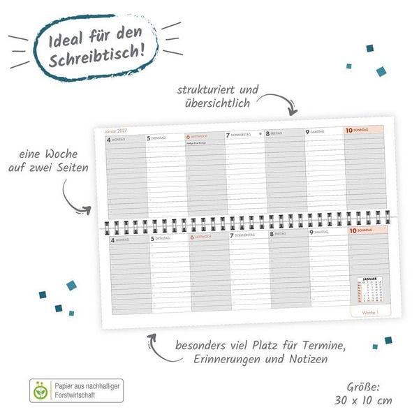 Produktbild: TR&Ouml;TSCH - Schreibtischquerkalender 2 (eine Woche 2 Seiten) 2027