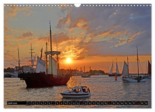 Produktbild: Warnem&uuml;nde und Rostock, Perlen an der Ostsee (Wandkalender 2026 DIN A3 quer), CALVENDO Monatskalender