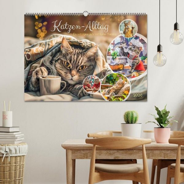 Produktbild: Katzen-Alltag - Ein witziges Jahr mit Kater Tommy (Wandkalender 2026 DIN A2 quer), CALVENDO Monatskalender