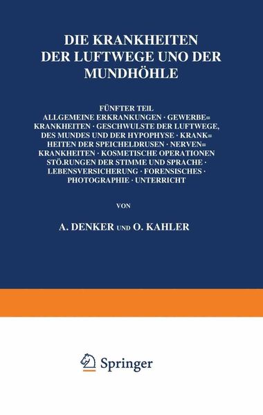 Produktbild: Die Krankheiten der Luftwege und der Mundh&ouml;hle