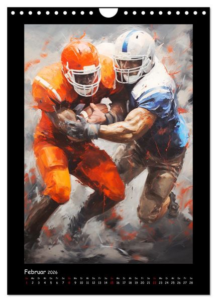 Produktbild: American Football. Paintings (Wandkalender 2026 DIN A4 hoch), CALVENDO Monatskalender