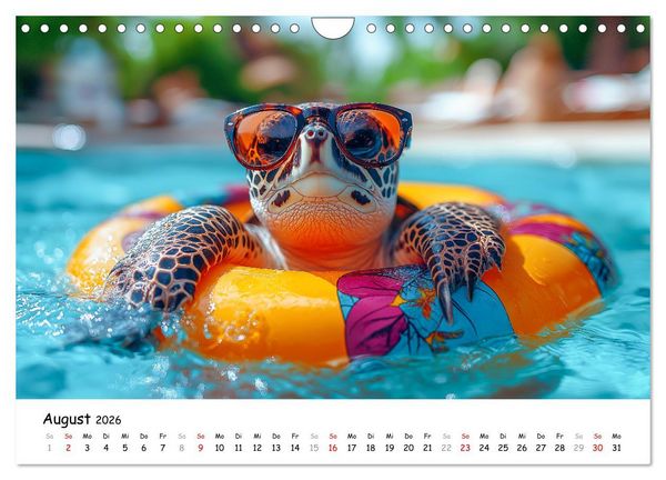 Produktbild: CHILL MAL - Entspannte Schildkr&ouml;ten beim Faulenzen (Wandkalender 2026 DIN A4 quer), CALVENDO Monatskalender