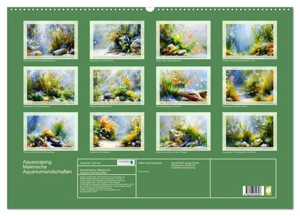 Produktbild: Aquascaping. Malerische Aquariumlandschaften (Wandkalender 2027 DIN A2 quer), CALVENDO Monatskalender