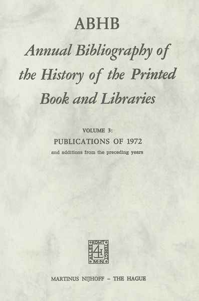 Produktbild: ABHB Annual Bibliography of the History of the Printed Book and Libraries