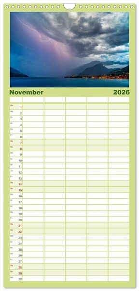 Produktbild: Familienplaner 2026 - Traumziele am Comer See mit 5 Spalten (Wandkalender, 21 x 45 cm) CALVENDO