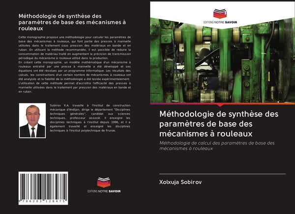 Produktbild: M&eacute;thodologie de synth&egrave;se des param&egrave;tres de base des m&eacute;canismes &agrave; rouleaux