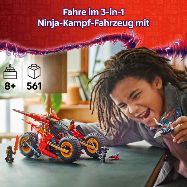 Produktbild: LEGO NINJAGO Ninja-Actionflitzer - 3-in-1-Bauset mit Ninja-Bikes - 71844