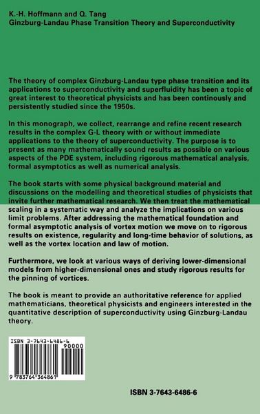 Produktbild: Ginzburg-Landau Phase Transition Theory and Superconductivity
