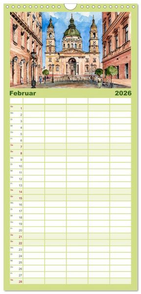Produktbild: Familienplaner 2026 - Reise durch Ungarn mit 5 Spalten (Wandkalender, 21 x 45 cm) CALVENDO