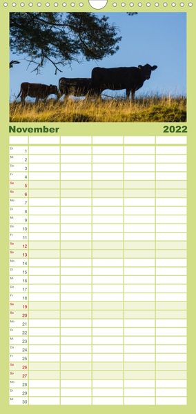 Produktbild: Ein Herz f&uuml;r Rinder - Familienplaner hoch (Wandkalender 2022 , 21 cm x 45 cm, hoch)