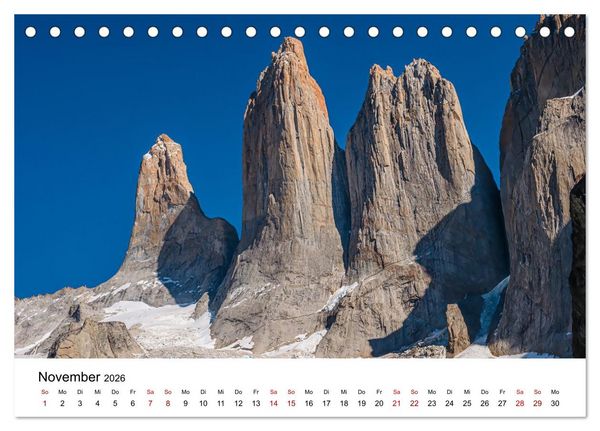 Produktbild: Patagonien, Torres del Paine Nationalpark: Am Rand der Welt (Tischkalender 2026 DIN A5 quer), CALVENDO Monatskalender