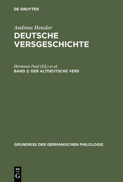 Produktbild: Der altdeutsche Vers