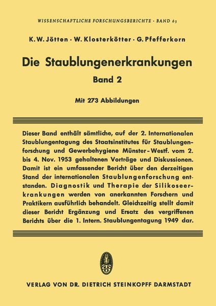 Produktbild: Die Staublungenerkrankungen Band II