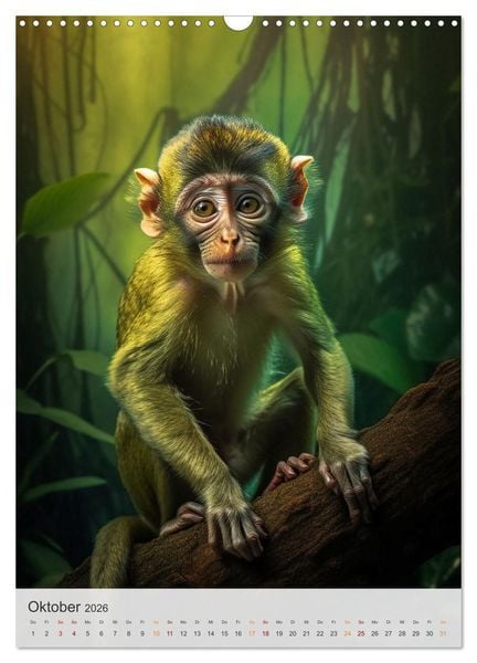 Produktbild: Wilde Tierkinder (Wandkalender 2026 DIN A3 hoch), CALVENDO Monatskalender