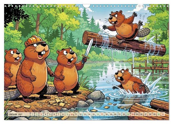 Produktbild: Lustige Biber - Comic (Wandkalender 2027 DIN A3 quer), CALVENDO Monatskalender