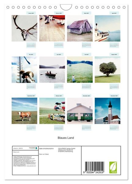 Produktbild: Blaues Land (Wandkalender 2027 DIN A4 hoch), CALVENDO Monatskalender
