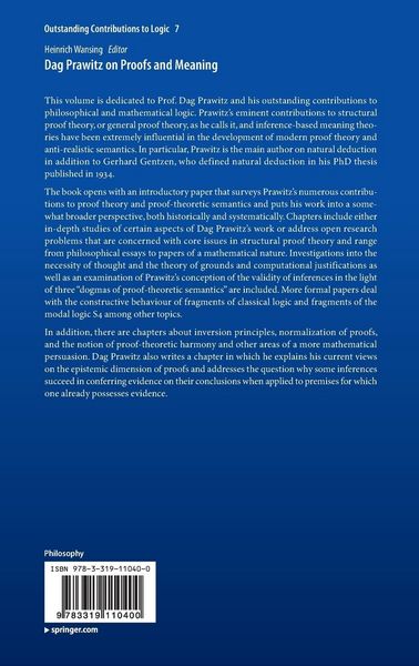 Produktbild: Dag Prawitz on Proofs and Meaning