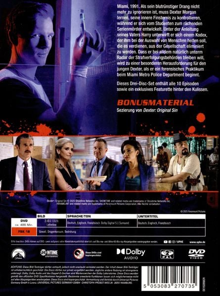 Produktbild: Dexter: Original Sin - Staffel 1 [3 DVDs]