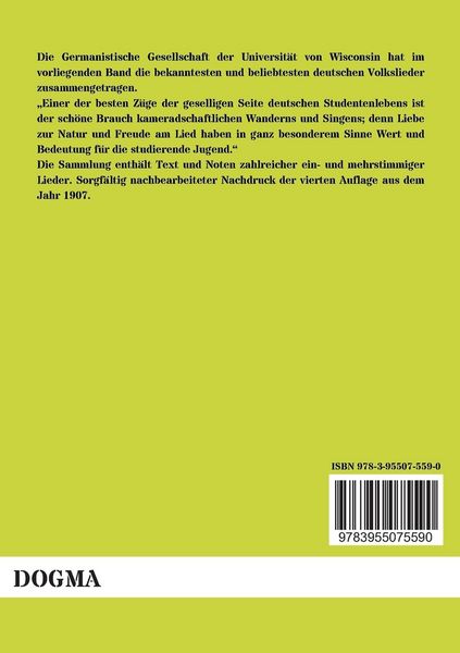 Produktbild: Deutsches Liederbuch f&uuml;r amerikanische Studenten