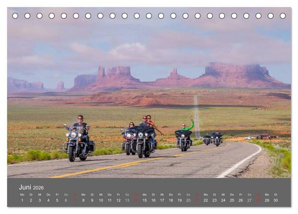 Produktbild: Biker Paradies - Die Canyons der USA (Tischkalender 2026 DIN A5 quer), CALVENDO Monatskalender