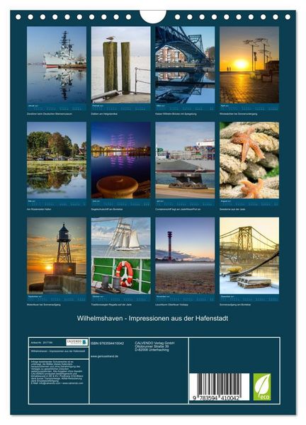 Produktbild: Wilhelmshaven - Impressionen aus der Hafenstadt (Wandkalender 2027 DIN A4 hoch), CALVENDO Monatskalender