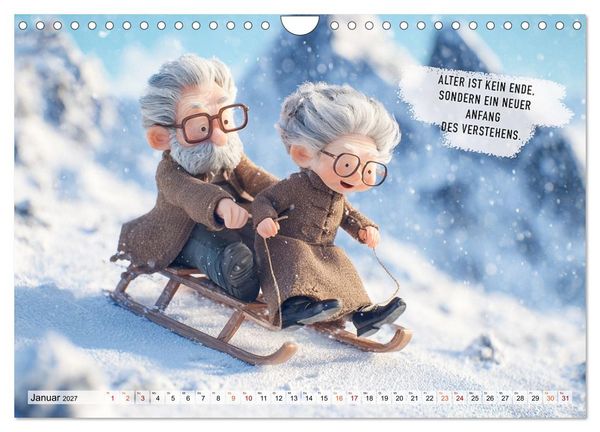 Produktbild: Oma und Opa - Spr&uuml;che &uuml;ber das Alter (Wandkalender 2027 DIN A4 quer), CALVENDO Monatskalender