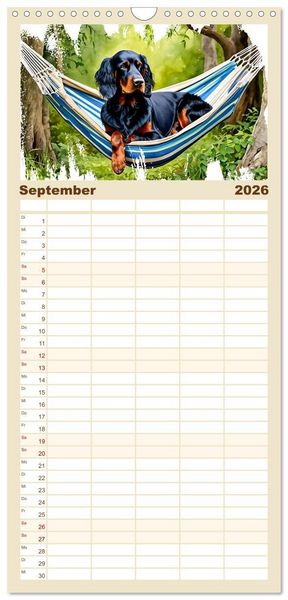 Produktbild: Familienplaner 2026 - Hundetr&auml;ume mit 5 Spalten (Wandkalender, 21 x 45 cm) CALVENDO