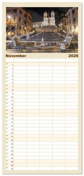 Produktbild: Familienplaner 2026 - Rom - Am Tag und in der Nacht mit 5 Spalten (Wandkalender, 21 x 45 cm) CALVENDO
