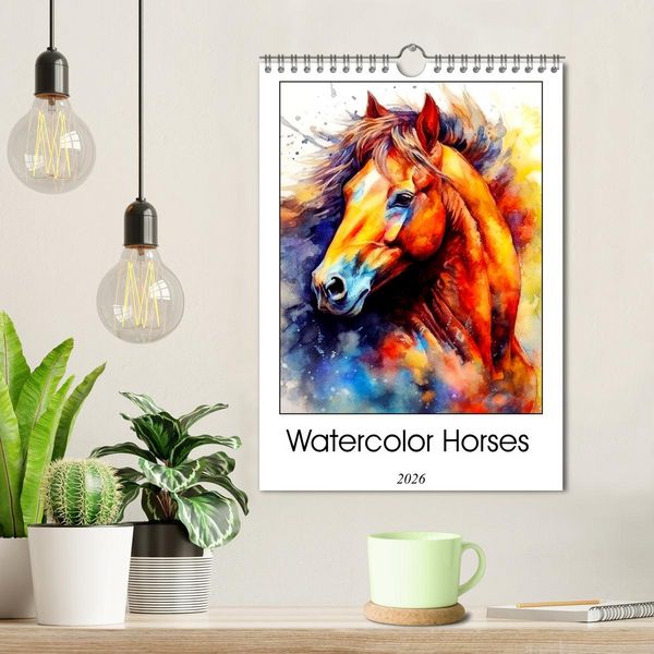 Produktbild: Watercolor Horses (Wall Calendar 2026 DIN A4 portrait), CALVENDO 12 Month Wall Calendar