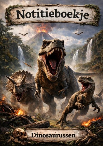 Notizbuch, Dinosaurier, Taschenbuch von H. Mourits, Brave New Books, 9789465384580