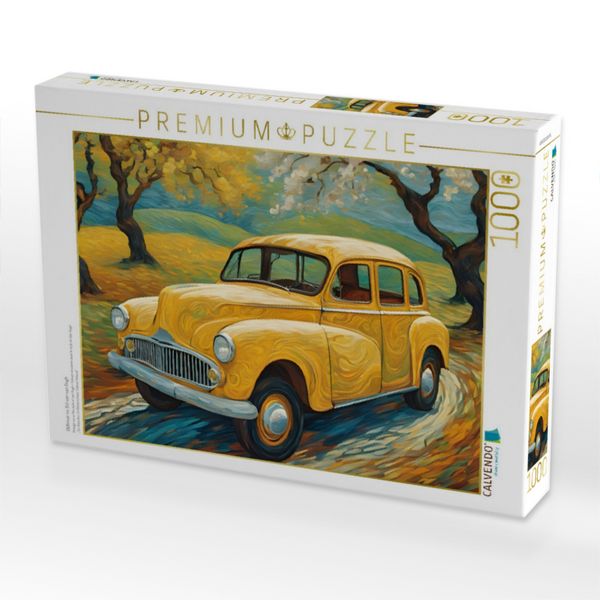 Produktbild: CALVENDO Puzzle Oldtimer im Stil von van Gogh | 1000 Teile Lege-Gr&ouml;&szlig;e 64x48cm Foto-Puzzle f&uuml;r gl&uuml;ckliche Stunden