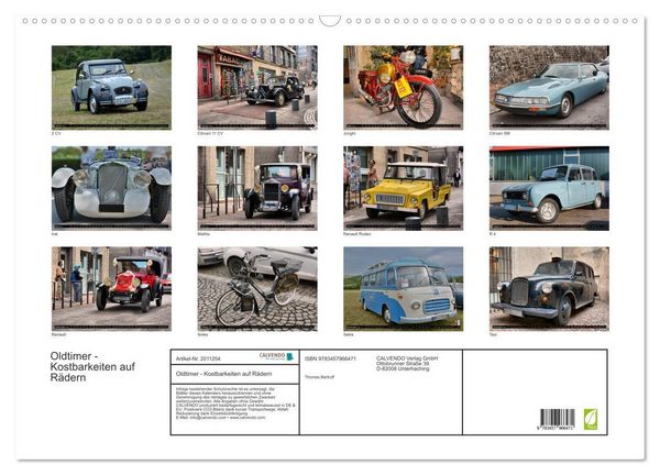Produktbild: Oldtimer - Kostbarkeiten auf R&auml;dern (Wandkalender 2026 DIN A2 quer), CALVENDO Monatskalender