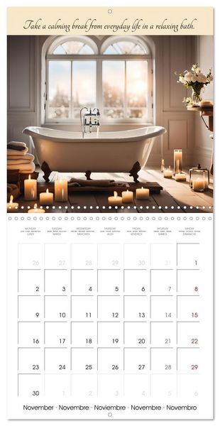 Produktbild: Your spa days at home - Creative AI ideas for home wellness (Wall Calendar 2026 12 &times; 12 Inch) CALVENDO 12 Month Wall Calendar