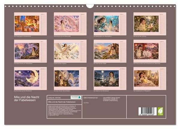 Produktbild: Mila und die Nacht der Fabelwesen (Wandkalender 2027 DIN A3 quer), CALVENDO Monatskalender