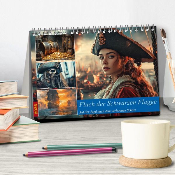 Produktbild: Fluch der Schwarzen Flagge (Tischkalender 2026 DIN A5 quer), CALVENDO Monatskalender