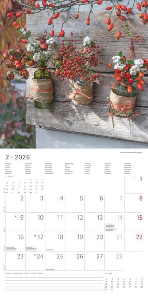 Produktbild: Gartendekor 2026 - Broschürenkalender 30x30 cm (30x60 geöffnet) - Kalender mit Platz für Notizen - Garten - Bildkalender - Gartenkalender